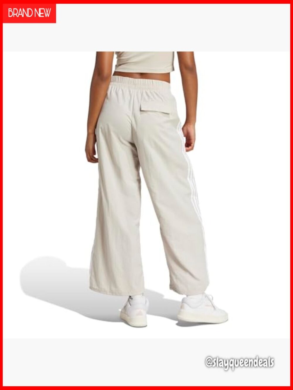 Loose Fit Wide Leg Track Pants with Drawcord Waist - Picture 3 of 3